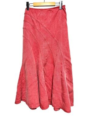 Boho Rustic Washed Panel Skirt Prairie Fairy Grunge Western Midi